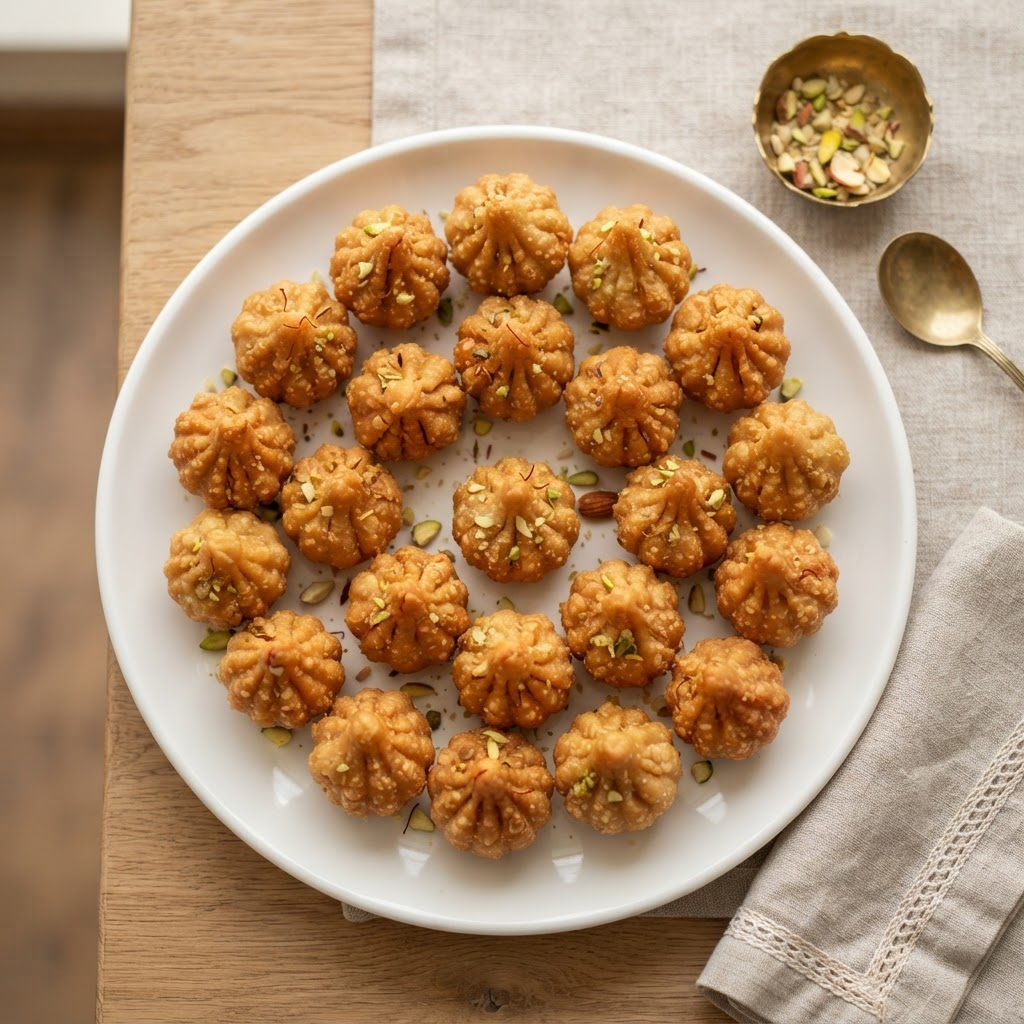 Modak — Lord Ganesha's favourite, fried to golden perfection.